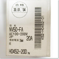 NV50-FA,2P 20A 30mA  漏電遮断器 補助スイッチ付き ,Earth Leakage Circuit Breaker 2-Pole,MITSUBISHI - Thai.FAkiki.com