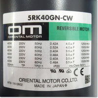 Japan (A)Unused,5RK40GN-CWJ Japanese motor,Reversible Motor,ORIENTAL MOTOR 