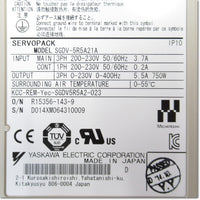 122-391 SGDV-5R5A21A サーボパック AC200V 0.75kW MECHATROLINK-Ⅲ 通信指令形 (安川電機)