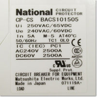 Japan (A)Unused,BACS101505 1P 5A サーキットプロテクタ 中速形 ,Circuit Protector 1-Pole,Panasonic