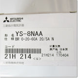 Japan (A)Unused,YS-8NAA 5A 0-20-60A CT 20/5A BR  交流電流計 赤針 3倍延長 ,Ammeter,MITSUBISHI