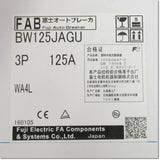 Japan (A)Unused,BW125JAGU 3P 125A WA 4L  オートブレーカ 補助スイッチ付き ロング端子カバー付き ,MCCB 3 Poles,Fuji