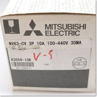 Japan (A)Unused,NV63-CV,3P 10A 30mA  漏電遮断器 ,Earth Leakage Breaker 3-Pole,MITSUBISHI