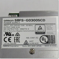 Japan (A)Unused,S8FS-G03005CD  スイッチング・パワーサプライ カバー付タイプ DC5V 6A ,DC15V Output,OMRON