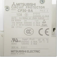 Japan (A)Unused,CP30-BA,2P 2-I 10A  サーキットプロテクタ 補助スイッチ付き  瞬時形 ,Circuit Protector 2-Pole,MITSUBISHI