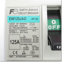 Japan (A)Unused,EW125JAG,3P 125A 30mA  漏電遮断器 ,Earth Leakage Breaker 3-Pole,Fuji