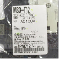 Japan (A)Unused,MSO-T12,AC100V 1.4-2A 1a1b　電磁開閉器 ,Irreversible Type Electromagnetic Switch,MITSUBISHI