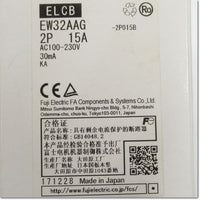 Japan (A)Unused,EW32AAG,2P 15A 30mA KA　漏電遮断器  警報スイッチ付き ,Earth Leakage Circuit Breaker 2-Pole,Fuji