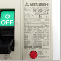 Japan (A)Unused,NF32-SV,2P 5A  ノーヒューズ遮断器 ,MCCB 2-Pole,MITSUBISHI