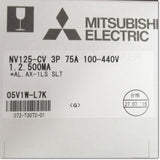 Japan (A)Unused,NV125-CV,3P 75A 100/200/500mA AL,AX-1LS SLT Earth Leakage Breaker 3-Pole,MITSUBISHI 