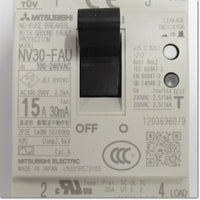 Japan (A)Unused,NV30-FAU,2P 15A 30mA   漏電遮断器 ,Earth Leakage Circuit Breaker 2-Pole,MITSUBISHI