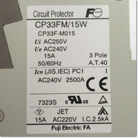 Japan (A)Unused,CP33FM,W 3P 15A  サーキットプロテクタ 補助スイッチ付き ,Circuit Protector 2-Pole,Fuji