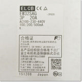 Japan (A)Unused,EW32SAG,3P 20A 100/200/500mA K  漏電遮断器　警報スイッチ付き ,Earth Leakage Breaker 3-Pole,Fuji