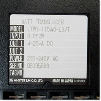 LTWT-115A0-L3/T  電力トランスデューサ 三相3線式 端子カバー付き ,Signal Converter,M-SYSTEM - Thai.FAkiki.com