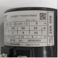 Japan (A)Unused,CW-5L 250/5A  1100V以下 低圧変流器 ,Potential Transformer,MITSUBISHI