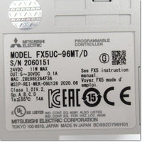 Japan (A)Unused,FX5UC-96MT/D CPUユニット DC入力 トランジスタ出力 DC24V ,Main Module,MITSUBISHI 