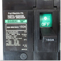 Japan (A)Unused,EG203C 3P 150A 100/200/500mA　漏電遮断器 ,Earth Leakage Breaker 3-Pole,Fuji