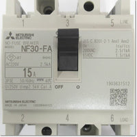 Japan (A)Unused,NF30-FA,3P 15A SHT AL  ノーヒューズ遮断器 電圧引きはずし装置、警報スイッチ付き ,MCCB 3 Poles,MITSUBISHI