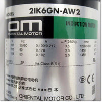 Japan (A)Unused,2IK6GN-AW2J  インダクションモータ 6W 取付角60mm ,Reduction Gear (GearHead),ORIENTAL MOTOR