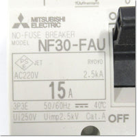 Japan (A)Unused,NF30-FAU,3P 15A  ノーヒューズ遮断器 ,MCCB 3 Poles,MITSUBISHI