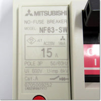 Japan (A)Unused,NF63-SW,3P 15A  ノーヒューズ遮断器 ,MCCB 3 Poles,MITSUBISHI
