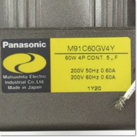 Japan (A)Unused,M91C60GV4Y  可変速タイプインダクションモータ 取付角90mm 60W 歯切りシャフト 単相200V ,Induction Motor (Single-Phase),Panasonic