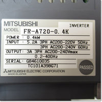 Japan (A)Unused,FR-A720-0.4K  インバータ 三相200V ,MITSUBISHI,MITSUBISHI