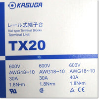 Japan (A)Unused,TX20  レール式端子台 60個入り ,Terminal Blocks,KASUGA