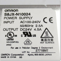 Japan (A)Unused,S8JX-N10024　スイッチング・パワーサプライ DC24V 4.5A ,DC24V Output,OMRON