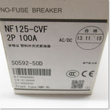 Japan (A)Unused,NF125-CVF,2P 100A  ノーヒューズ遮断器 ,MCCB 2-Pole,MITSUBISHI
