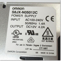 Japan (A)Unused,S8JX-N05012C  スイッチング・パワーサプライ DC12V 4.2A カバー付 ,DC12V Output,OMRON
