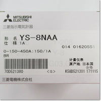 Japan (A)Unused,YS-8NAA 1A 0-150-450A 150/1A BR 交流電流計 3倍延長 赤針付き ,Ammeter,MITSUBISHI