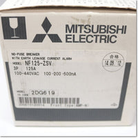 Japan (A)Unused,NF125-ZSV  3P 125A 100/200/500mA  漏電アラーム遮断器 ,MCCB 3 Poles,MITSUBISHI