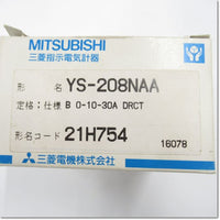 Japan (A)Unused,YS-208NAA 0-10-30A DRCT B  交流電流計 ダイレクト計器 3倍延長 ,Ammeter,MITSUBISHI