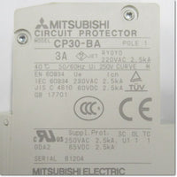 Japan (A)Unused,CP30-BA,1P 1-M 3A circuit protector 1-Pole,MITSUBISHI 