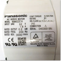 Japan (A)Unused,MSMA022C1A  ACサーボモータ 200W 200V ,Panasonic,Panasonic