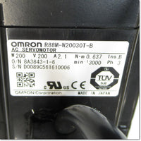 Japan (A)Unused,R88M-W20030T-B  ACサーボモータ シリンダタイプモータ AC200V 200W キーなしストレート軸 ブレーキ付き ,OMRON,OMRON
