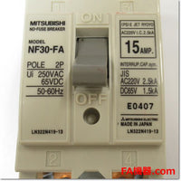Japan (A)Unused,NF30-FA,2P 15A  ノーヒューズ遮断器 ,MCCB 2-Pole,MITSUBISHI