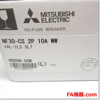 Japan (A)Unused,NF30-CS,2P 10A AL-1LS SLT Japanese equipment,MCCB 2-Pole,MITSUBISHI 