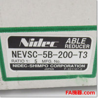 Japan (A)Unused,NEVSC-5B-200-T3  エイブル減速機 減速比5　200W フランジ取付 キー付 ,Reduction Gear (GearHead),NIDEC-SHIMPO