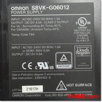 Japan (A)Unused,S8VK-G06012  スイッチング・パワーサプライ 12V 4.5A ,DC12V Output,OMRON