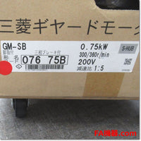 Japan (A)Unused,GM-SB 0.75kW AC200V 4P 減速比1/5  中実軸ギヤードモータ　脚取付 ,Geared Motor,MITSUBISHI