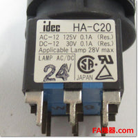 Japan (A)Unused,HA2L-M1C24VA  φ16 照光ボタンスイッチ 正角形 2c AC/DC24V ,Illuminated Push Button Switch,IDEC