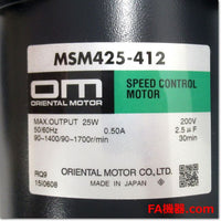 Japan (A)Unused,MSD425-412D  無接点スピードコントロールモーターユニット 取付角	80mm 25W 単相200V ,Speed Control Motor,ORIENTAL MOTOR