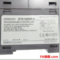 Japan (A)Unused,CP1E-N20DR-A  CPUユニット 入力12点 リレー出力8点 AC100-240V Ver1.1 ,CP1 Series,OMRON