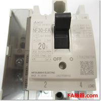 Japan (A)Unused,NF30-FA,2P 20A AX-1FA SLT Japanese equipment,Earth Leakage Circuit Breaker 2-Pole,MITSUBISHI 