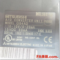 Japan (A)Unused,Q64AD  アナログ-ディジタル変換ユニット 4ch ,Analog Module,MITSUBISHI