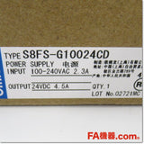 Japan (A)Unused,S8FS-G10024CD  スイッチング・パワーサプライ 24V 4.5A カバー付 DINレール取りつけ ,DC24V Output,OMRON