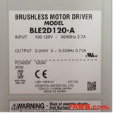 Japan (A)Unused,BLM5120HP-5S ブラシレスモータ 120W 減速比5 取付角90mm + ドライバ 単相100V[BLE2D120-A] + ケーブル 3m[CC030HBLB] 付き ,Brushless Motor,ORIENTAL MOTOR