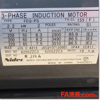 Japan (A)Unused,FEQ-PS-2.2kw-2P 200V   高効率三相かご形誘導電動機　脚取付 ,Induction Motor (Three-Phase),Other